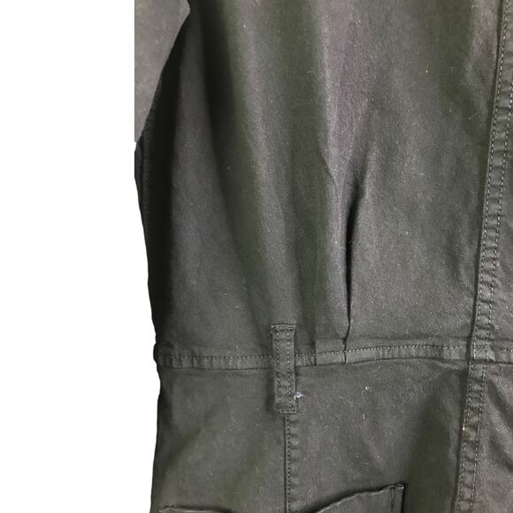 Alex Mill Jumpsuit Womens S Black Long Sleeve Romper Button Down Stretch Pockets - Picture 7 of 13